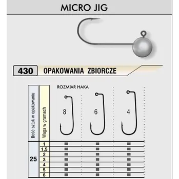 Rybářský háček Kamatsu – Jigová hlavička MICRO 3g/vel.4