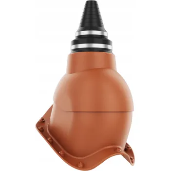 Anténní průchodka těsná pro vlnitou desku / střešní tašku CIHLOVÁ RAL 8004