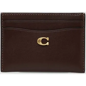 Peněženka Kožené pouzdro na karty Coach Essential Card Case hnědá barva CM435 89X, vel. ONE SIZE