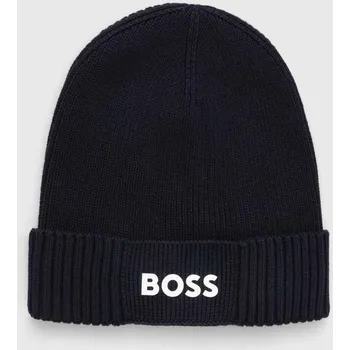Čepice Čepice z vlněné směsi Boss Green BOSS GREEN Asic_Beanie-X 50499423 námořnická modř 59X, vel. ONE SIZE
