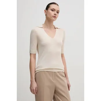 Dámský svetr Svetr z hedvábné směsi Calvin Klein béžová barva, lehký, K20K208200 01X, vel. S