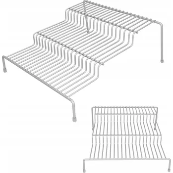 Obraz Organizer na przyprawy kuchenny schodkowy kovový šedý regál na pracovní desku