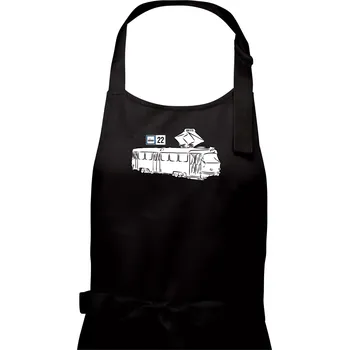 Kuchyňská zástěra Tramvaj číslo 22 - Dámská zástěra na vaření - Univerzální velikost ( Černá )