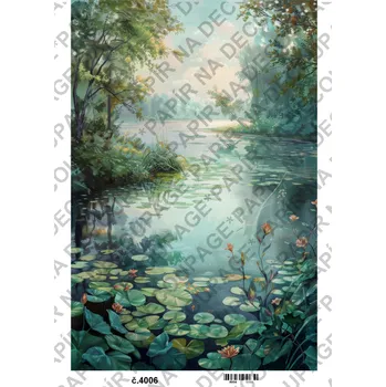 Umělecký papír Rýžový a soft papír na decoupage - Obraz příroda - KB04006 Materiál: Soft, Rozměr: A4