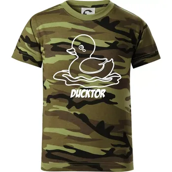 Chlapecké oblečení Ducktor - Dětské maskáčové triko - 146 cm/10 let ( Zelený maskáč )