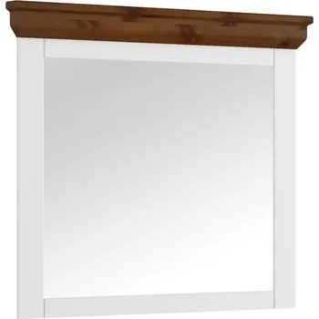 Zrcadlo RONE Zrcadlo do předsíně (typ 26) borovice masiv bílá/tabák 109x81 cm