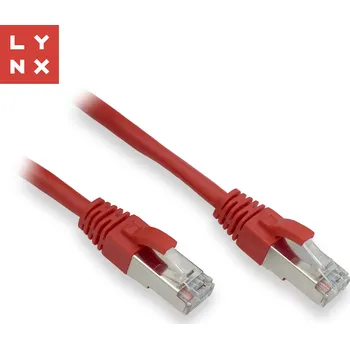 Síťový kabel LYNX FTP patch kabel Cat5e PVC, CCA, 1m, červený (balení obsahuje 10ks) LX-FTP5E-010-RED