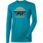 PROGRESS Progress Merino LOKI Landscape pánské triko s dlouhým rukávem, zelené velikost L