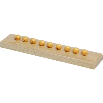 Dřevěná hračka ADENA MONTESSORI Stojánek a 9 perlových jednotek