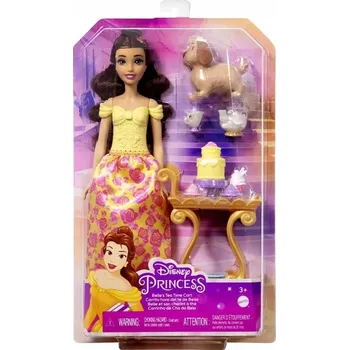 Panenka Disney Princezny Mattel Bella a kočárek s odpolední svačinou 29 cm