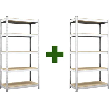 Dílenský regál Akční balíček 1+1 regál ECONOMY 200x100x50 5 polic - pozinkovaný
