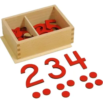 Dřevěná hračka ADENA MONTESSORI Čísla a žetony