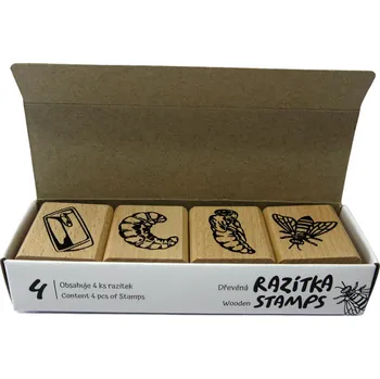 Dětské razítko ANIMAL LIFE Dřevěná razítka – Životní cyklus VČELA