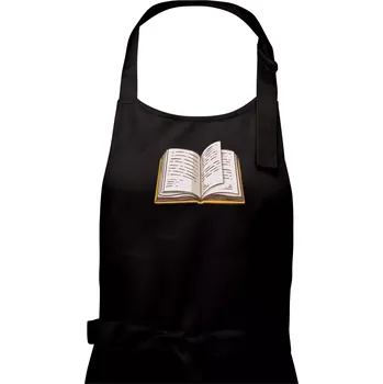Kuchyňská zástěra Kniha barevná otevřená - Dámská zástěra na vaření - Univerzální velikost ( Černá )