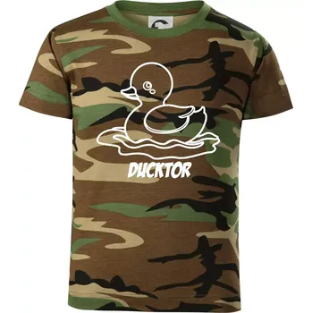Chlapecké oblečení Ducktor - Dětské maskáčové triko - 104-110cm / 3-4 roky ( Hnědý maskáč )