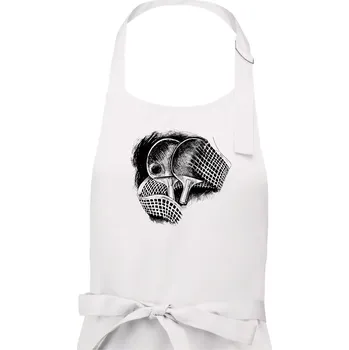Kuchyňská zástěra Ping pong pálky a síť - Pánská zástěra na vaření - Univerzální velikost ( Bílá )