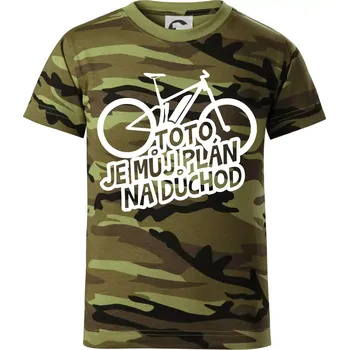 Ebike plán na důchod - Dětské maskáčové triko - 122 cm/6 let ( Zelený maskáč )