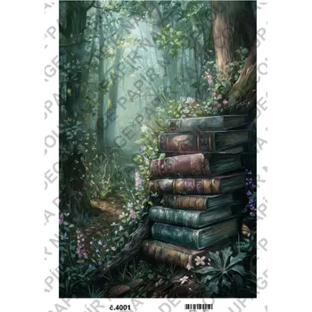 Umělecký papír Rýžový a soft papír na decoupage - Obraz příroda - KB04001 Materiál: Soft, Rozměr: A4