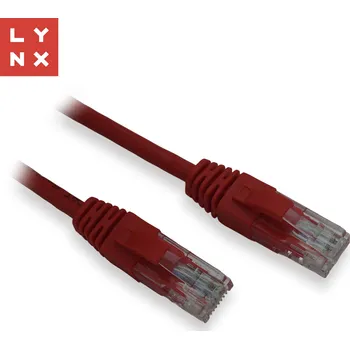 Síťový kabel LYNX UTP patch kabel Cat5e, PVC, CCA, 1m, červený (balení obsahuje 10ks) LX-UTP5E-010-RED