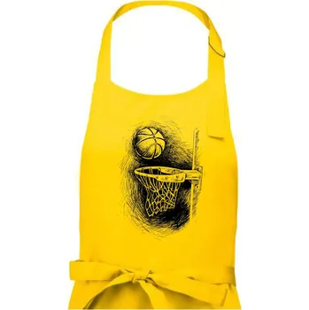 Kuchyňská zástěra Basketball - kresba tužkou - Pánská zástěra na vaření - Univerzální velikost ( Žlutá )