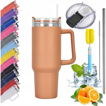 Termoska Termohrnek termos se slámkou 1200 ml s držadlem z oceli Sada