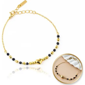 Náramek Flamenco Mystique Náramek z chirurgické oceli pozlacený 14k zlatem se srdcem - BST1547 | Elegantní šperk pro každou příležitost