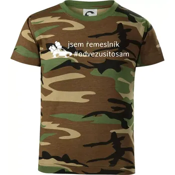 Chlapecké tričko Odvezu si to sám - Dětské maskáčové triko - 146 cm/10 let ( Hnědý maskáč )