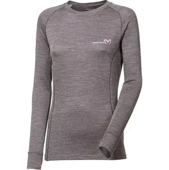PROGRESS Progress Merino Bamboo dámské termo triko s dlouhým rukávem, šedá/levandule velikost M