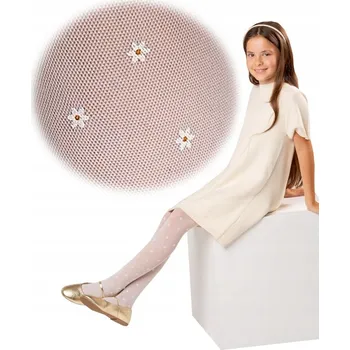 Dívčí oblečení TERRI dětské bílé punčocháče polyamid, velikost 140