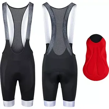 cyklistické kraťasy FORCE Pánské kraťasy Force STRIPE, se šlemi, černá/bílá velikost L