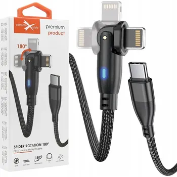 Datový kabel Kabel Extremestyle USB typ C - Apple Lightning 1 m černý