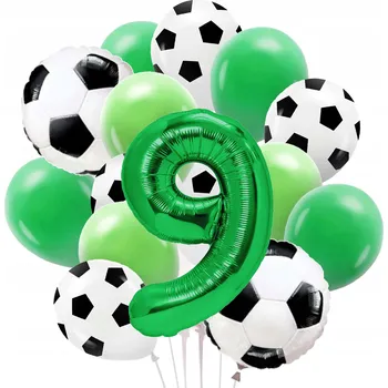 Balónek SADA BALÓNKŮ FOTBAL PRO 9. NAROZENINY S MOTIVEM FOTBALU