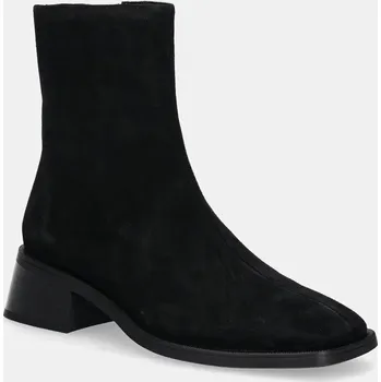 Dámské kozačky Semišové boty Vagabond Shoemakers BLANCA dámské, černá barva, na podpatku, 5217-240-20 5217.240.20 99X, EUR 36