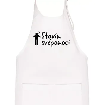 Kuchyňská zástěra Stavím svépomocí - ikona - Dětská zástěra na vaření - Univerzální velikost ( Bílá )