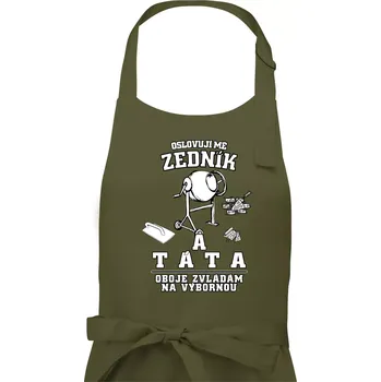 Kuchyňská zástěra Oslovuji mě zedník a táta - Pánská zástěra na vaření - Univerzální velikost ( Khaki )