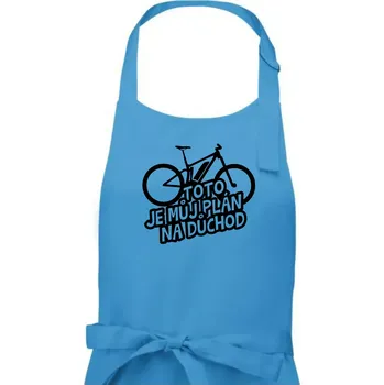 Kuchyňská zástěra Ebike plán na důchod - Pánská zástěra na vaření - Univerzální velikost ( Světlý tyrkys )