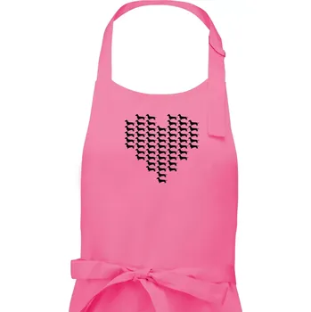 Kuchyňská zástěra Jezevčík - Srdce - Dámská zástěra na vaření - Univerzální velikost ( Růžová )