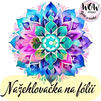 Nažehlovačky na fólii Nažehlovačka na fólii, MANDALA modro-růžová, 9,2x9,7cm /ks