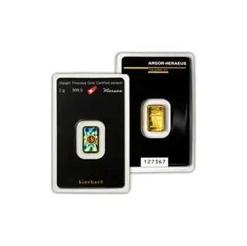 Sběratelství Argor Heraeus SA 2 gramy - KINEBAR - Investiční zlatý slitek