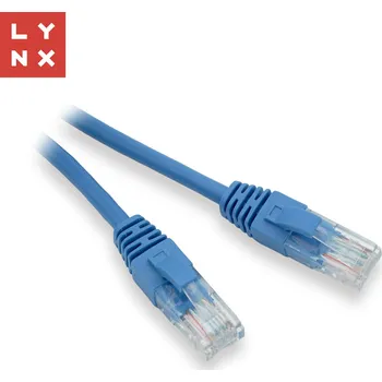 Síťový kabel LYNX UTP patch kabel Cat5e, PVC, CCA, 0,5m, modrý (balení obsahuje 10ks) LX-UTP5E-0050-BLUE