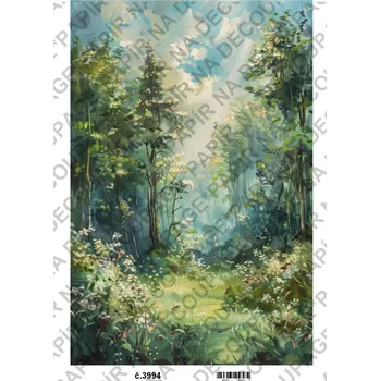 Umělecký papír Rýžový a soft papír na decoupage - Obraz příroda - KB03994 Materiál: Soft, Rozměr: A4