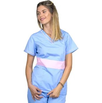 Zdravotnický oděv Modrá zdravotnická halenka - broskvová - dámská | drinuniforma.cz