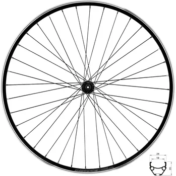 Zapletené kolo FORCE 29"/28" Force CLASSIC, 622x19 "V" FHTX500 36d náboj Zadní - rychloupínák - ořech HG uchycení kotouče Bez příruby