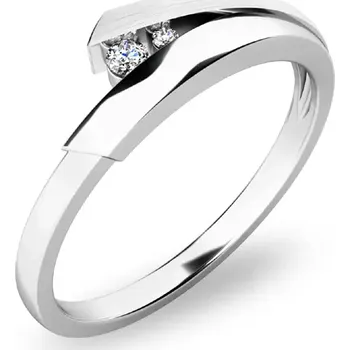Prsten Dámský prsten bílé zlato 585 přírodní diamant 0.038 ct G/SI brilianty 10864 velikost 56