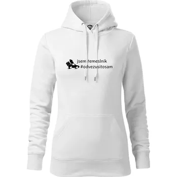 Dámská mikina Odvezu si to sám - Mikina dámská Cape s kapucí - L ( Bílá )