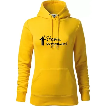 Dámská mikina Stavím svépomocí - ikona - Mikina dámská Cape s kapucí - XL ( Žlutá )