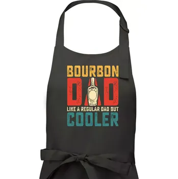 Kuchyňská zástěra Bourbon dad like a regular dad but cooler - Pánská zástěra na vaření - Univerzální velikost ( Dřevěné uhlí )