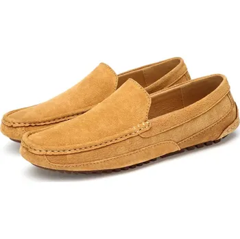 Pánské mokasíny Pánské semišové mokasíny na volný čas Barva: Světle Hnědá, Velikost: 44