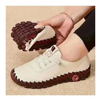 Dámské mokasíny Dámské kožené mokasíny na šněrování pro volný čas Barva: Bílá, Velikost: 39