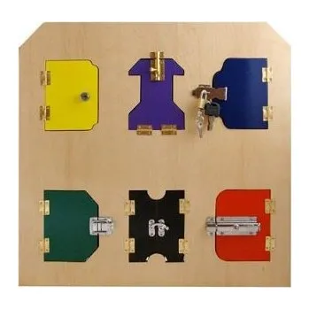 Dřevěná hračka ADENA MONTESSORI Zamykací deska